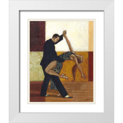 Dance III White Modern Wood Framed Art Print with Double Matting by Wyatt Jr., Norman