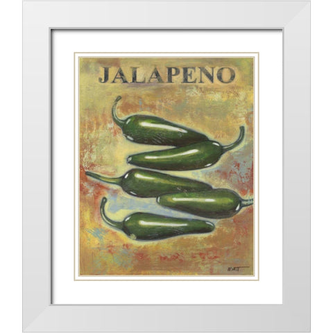 Jalapeno White Modern Wood Framed Art Print with Double Matting by Wyatt Jr., Norman