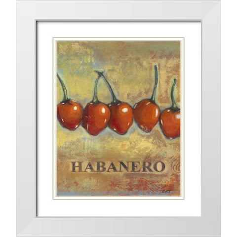 Habanero White Modern Wood Framed Art Print with Double Matting by Wyatt Jr., Norman