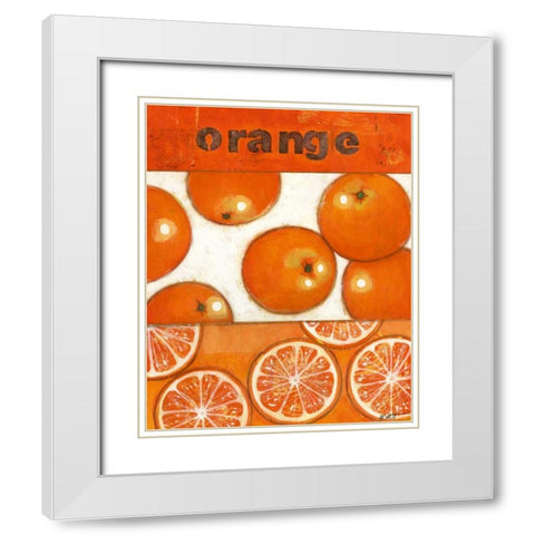 Orange White Modern Wood Framed Art Print with Double Matting by Wyatt Jr., Norman