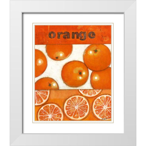 Orange White Modern Wood Framed Art Print with Double Matting by Wyatt Jr., Norman