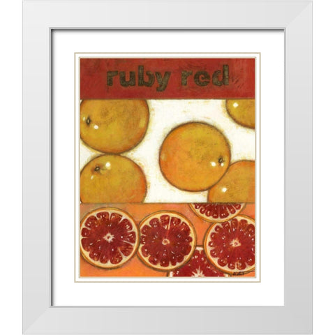 Ruby Red White Modern Wood Framed Art Print with Double Matting by Wyatt Jr., Norman