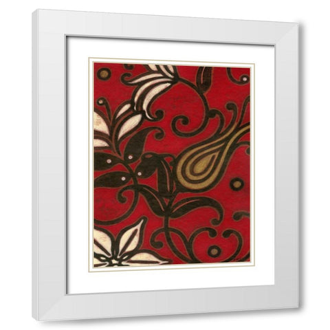 Scarlet Textile I White Modern Wood Framed Art Print with Double Matting by Wyatt Jr., Norman