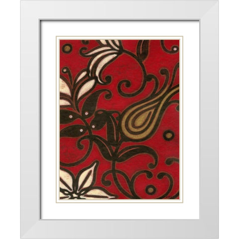 Scarlet Textile I White Modern Wood Framed Art Print with Double Matting by Wyatt Jr., Norman