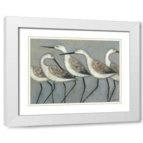 Shore Birds I White Modern Wood Framed Art Print with Double Matting by Wyatt Jr., Norman