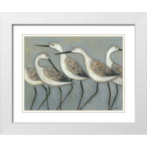 Shore Birds I White Modern Wood Framed Art Print with Double Matting by Wyatt Jr., Norman
