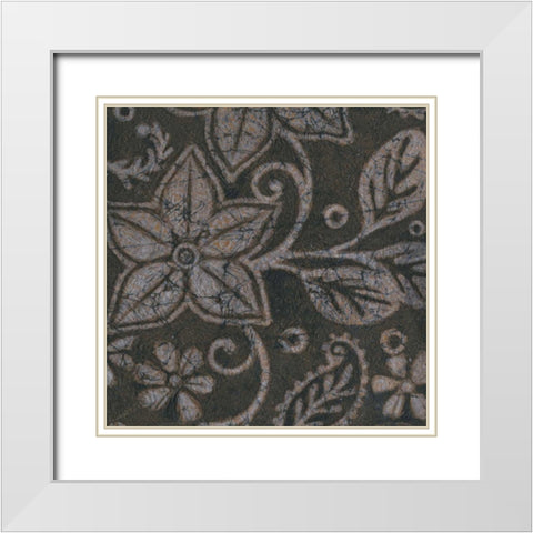 Island Batik I White Modern Wood Framed Art Print with Double Matting by Wyatt Jr., Norman