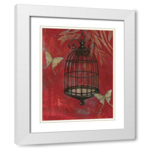Asian Bird Cage I White Modern Wood Framed Art Print with Double Matting by Wyatt Jr., Norman