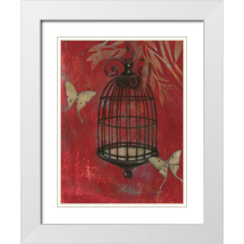 Asian Bird Cage I White Modern Wood Framed Art Print with Double Matting by Wyatt Jr., Norman