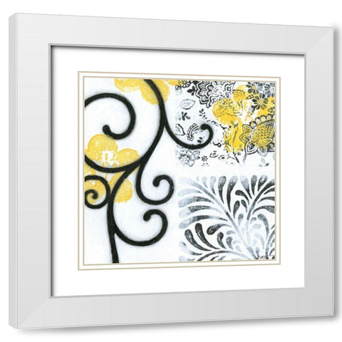 Opulence III White Modern Wood Framed Art Print with Double Matting by Wyatt Jr., Norman