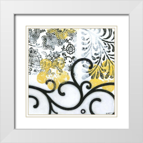 Opulence IV White Modern Wood Framed Art Print with Double Matting by Wyatt Jr., Norman