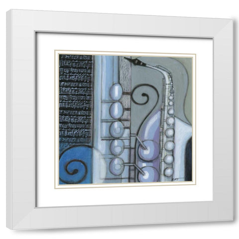 Cool Jazz IV White Modern Wood Framed Art Print with Double Matting by Wyatt Jr., Norman