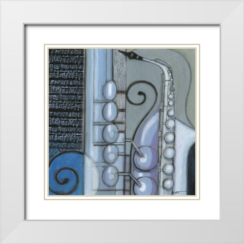 Cool Jazz IV White Modern Wood Framed Art Print with Double Matting by Wyatt Jr., Norman
