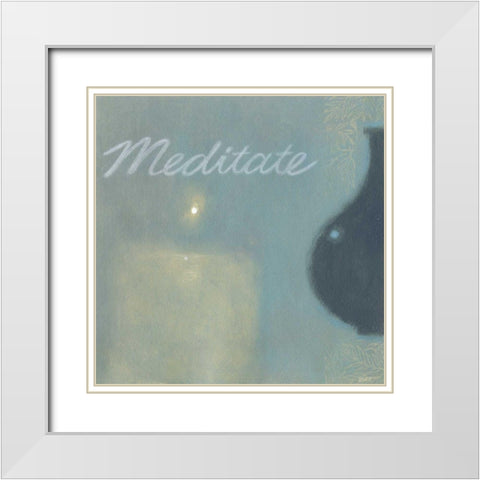 Meditate White Modern Wood Framed Art Print with Double Matting by Wyatt Jr., Norman