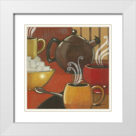 Another Cup I White Modern Wood Framed Art Print with Double Matting by Wyatt Jr., Norman