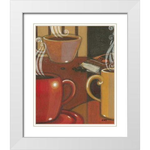 Another Cup IV White Modern Wood Framed Art Print with Double Matting by Wyatt Jr., Norman