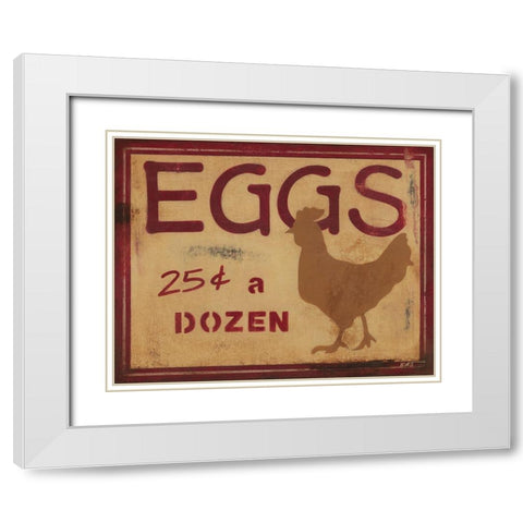 Eggs White Modern Wood Framed Art Print with Double Matting by Wyatt Jr., Norman