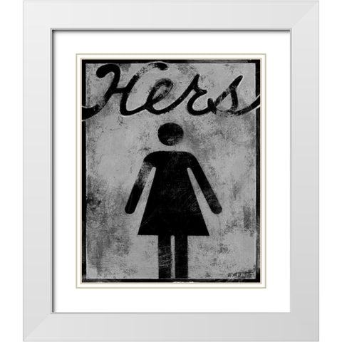 Hers White Modern Wood Framed Art Print with Double Matting by Wyatt Jr., Norman