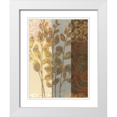 Tapestry with Leaves I White Modern Wood Framed Art Print with Double Matting by Wyatt Jr., Norman
