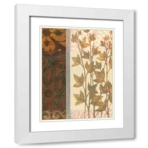 Tapestry with Leaves II White Modern Wood Framed Art Print with Double Matting by Wyatt Jr., Norman
