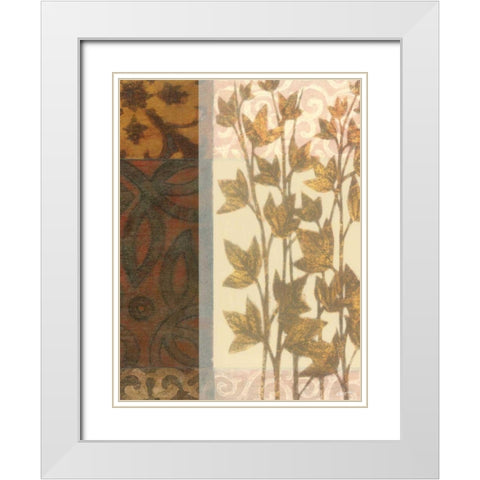 Tapestry with Leaves II White Modern Wood Framed Art Print with Double Matting by Wyatt Jr., Norman