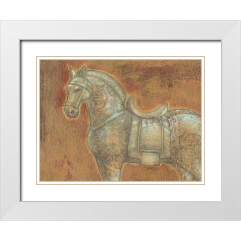 Tang Horse II White Modern Wood Framed Art Print with Double Matting by Wyatt Jr., Norman