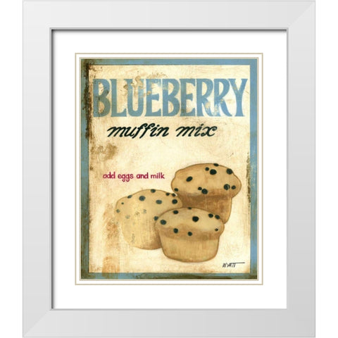 Blueberry Muffin Mix White Modern Wood Framed Art Print with Double Matting by Wyatt Jr., Norman