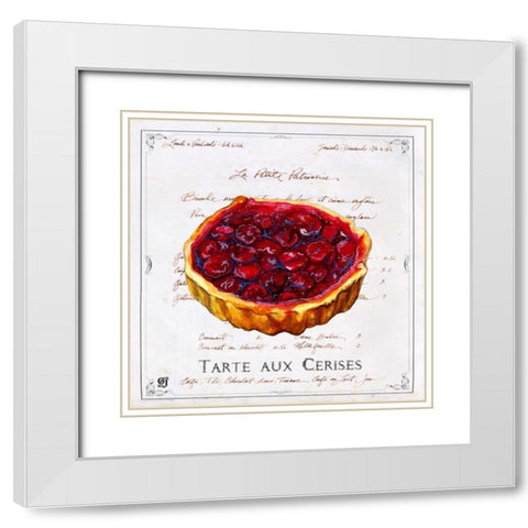 Tarte aux Cerises White Modern Wood Framed Art Print with Double Matting by Joyner, Ginny