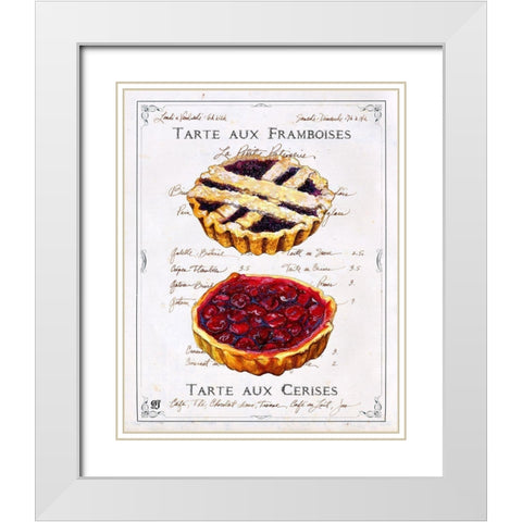 Tartes aux Cerises et Framboises White Modern Wood Framed Art Print with Double Matting by Joyner, Ginny