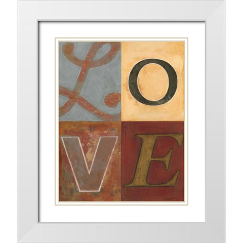 Love White Modern Wood Framed Art Print with Double Matting by Wyatt Jr., Norman