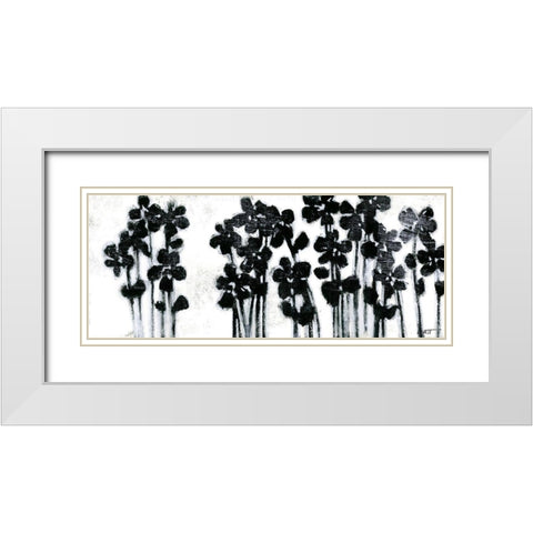 Black Flowers on White I White Modern Wood Framed Art Print with Double Matting by Wyatt Jr., Norman