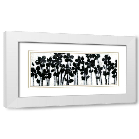 Black Flowers on White II White Modern Wood Framed Art Print with Double Matting by Wyatt Jr., Norman