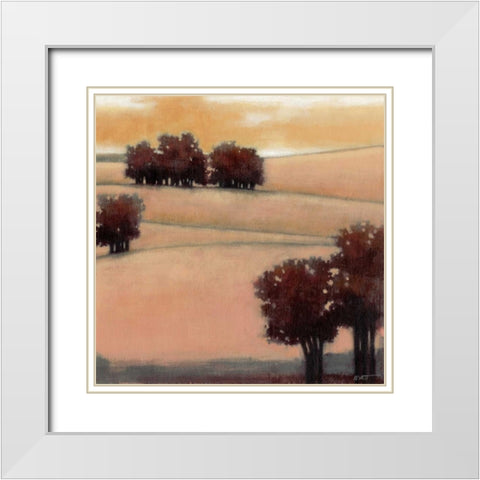 Blushing Hills I White Modern Wood Framed Art Print with Double Matting by Wyatt Jr., Norman