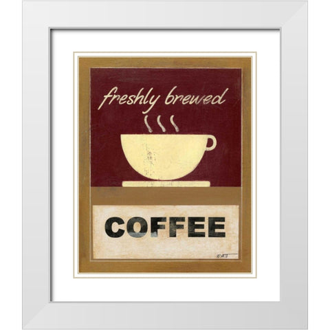 Hot Coffee I White Modern Wood Framed Art Print with Double Matting by Wyatt Jr., Norman