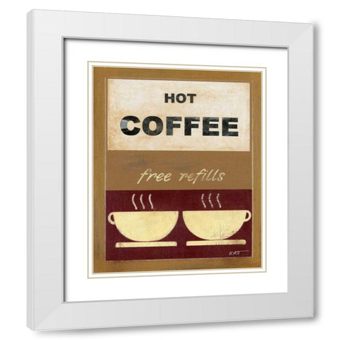 Hot Coffee II White Modern Wood Framed Art Print with Double Matting by Wyatt Jr., Norman