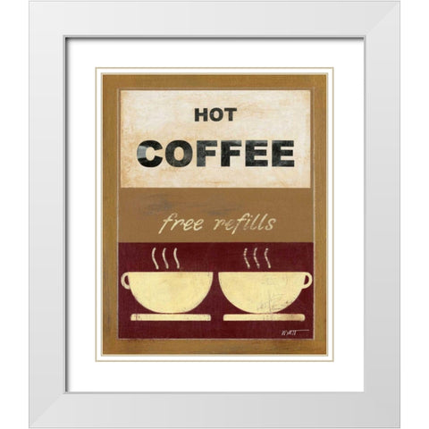 Hot Coffee II White Modern Wood Framed Art Print with Double Matting by Wyatt Jr., Norman