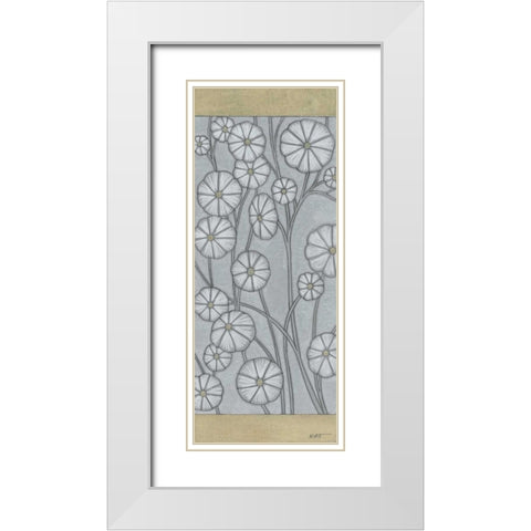 Shimmering Daisies I White Modern Wood Framed Art Print with Double Matting by Wyatt Jr., Norman