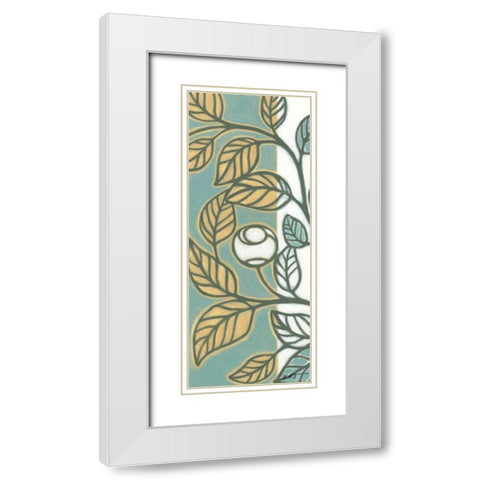 Flourish I White Modern Wood Framed Art Print with Double Matting by Wyatt Jr., Norman