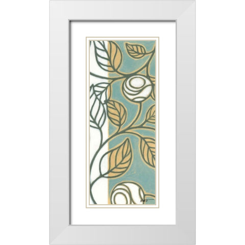 Flourish IV White Modern Wood Framed Art Print with Double Matting by Wyatt Jr., Norman