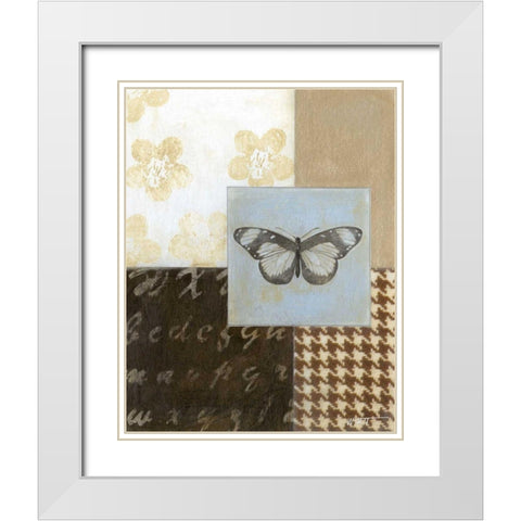 Chic Butterfly I White Modern Wood Framed Art Print with Double Matting by Wyatt Jr., Norman