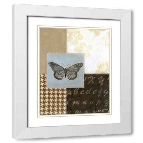 Chic Butterfly II White Modern Wood Framed Art Print with Double Matting by Wyatt Jr., Norman