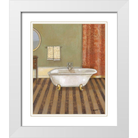 Upscale Bath II White Modern Wood Framed Art Print with Double Matting by Wyatt Jr., Norman