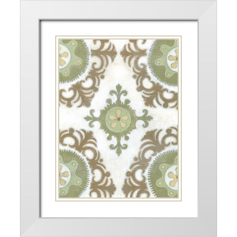 Earth Suzani I White Modern Wood Framed Art Print with Double Matting by Wyatt Jr., Norman