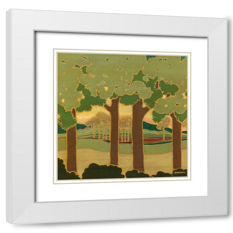 Arts and Crafts Landscape II White Modern Wood Framed Art Print with Double Matting by Russell, Wendy