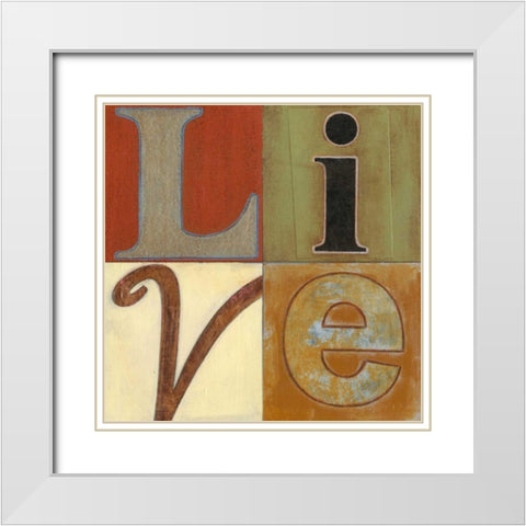 Live a Lot White Modern Wood Framed Art Print with Double Matting by Wyatt Jr., Norman
