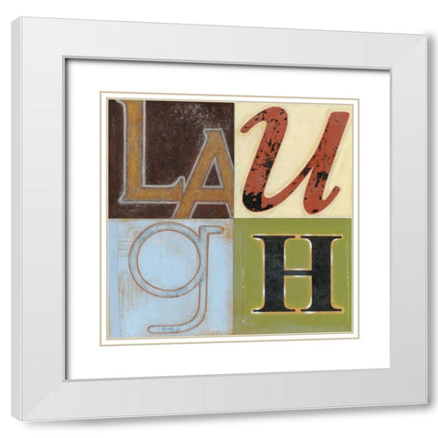 Laugh a Lot White Modern Wood Framed Art Print with Double Matting by Wyatt Jr., Norman