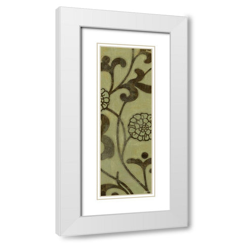 Flowering Vine II White Modern Wood Framed Art Print with Double Matting by Wyatt Jr., Norman