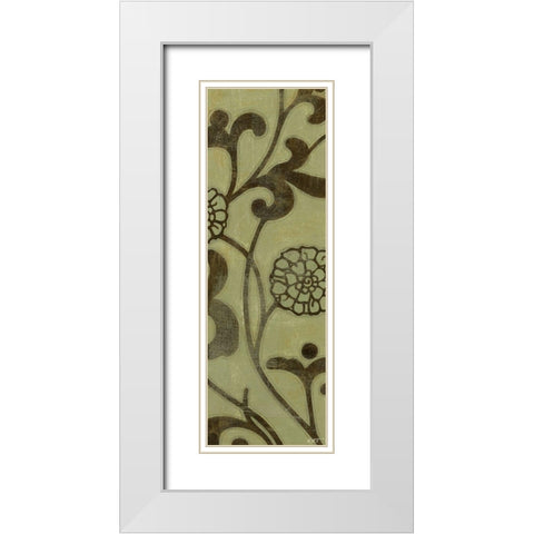 Flowering Vine II White Modern Wood Framed Art Print with Double Matting by Wyatt Jr., Norman
