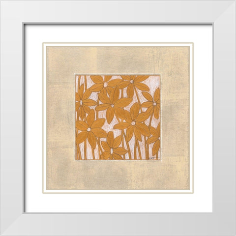 Metallic Petals I White Modern Wood Framed Art Print with Double Matting by Wyatt Jr., Norman