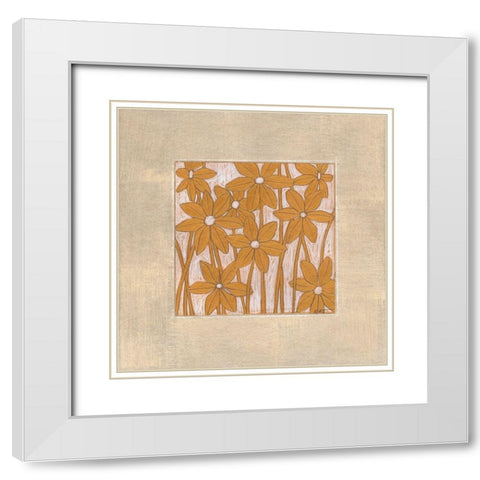 Metallic Petals II White Modern Wood Framed Art Print with Double Matting by Wyatt Jr., Norman